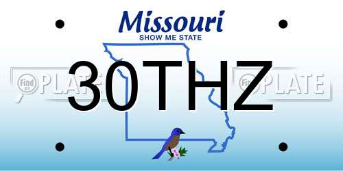30THZ Missouri License Plate