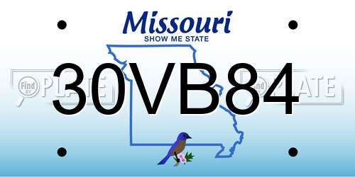 30VB84 Missouri License Plate