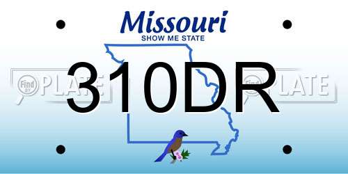 310DR Missouri License Plate