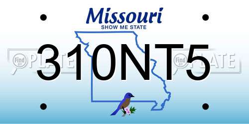 310NT5 Missouri License Plate