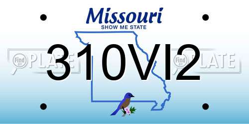 310VI2 Missouri License Plate