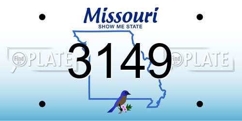 3149 Missouri License Plate