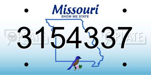3154337 Missouri License Plate