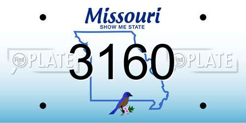 3160 Missouri License Plate