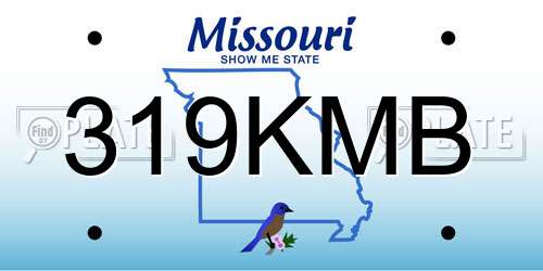 319KMB Missouri License Plate