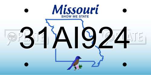 31AI924 Missouri License Plate