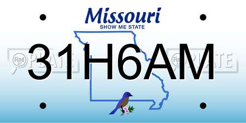 31H6AM Missouri License Plate