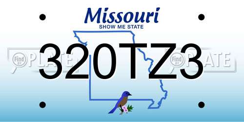 320TZ3 Missouri License Plate