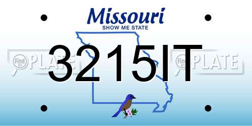 3215IT Missouri License Plate