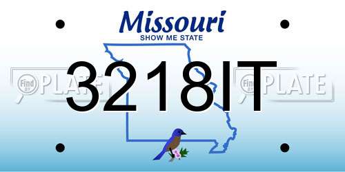 3218IT Missouri License Plate