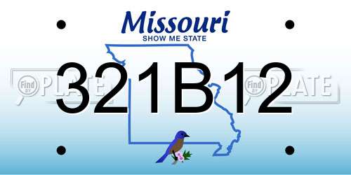 321B12 Missouri License Plate