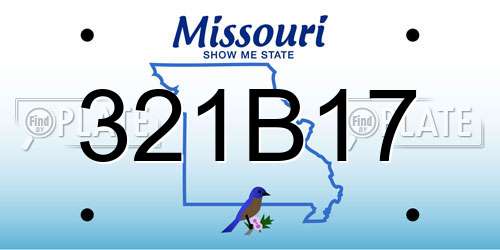 321B17 Missouri License Plate