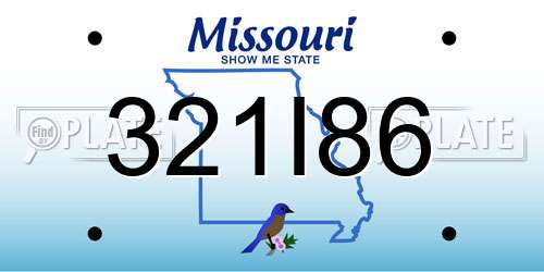 321I86 Missouri License Plate
