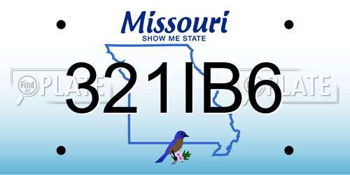 321IB6 Missouri License Plate