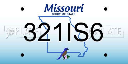 321IS6 Missouri License Plate