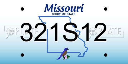 321S12 Missouri License Plate