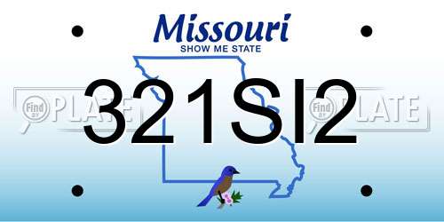 321SI2 Missouri License Plate