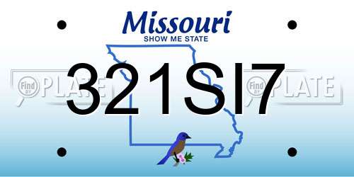 321SI7 Missouri License Plate