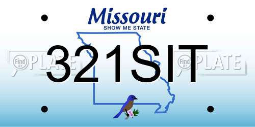 321SIT Missouri License Plate