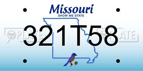 321T58 Missouri License Plate
