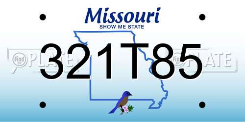 321T85 Missouri License Plate