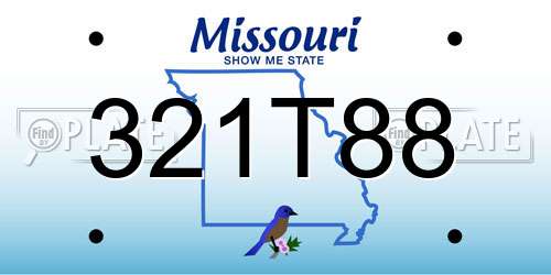 321T88 Missouri License Plate