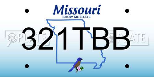321TBB Missouri License Plate