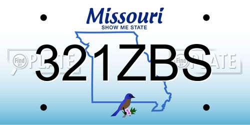 321ZBS Missouri License Plate