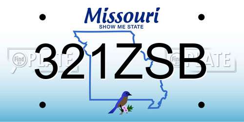 321ZSB Missouri License Plate
