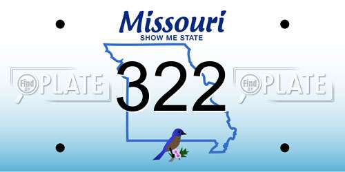 322 Missouri License Plate