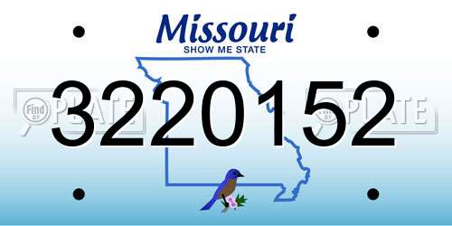 3220152 Missouri License Plate