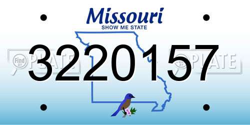 3220157 Missouri License Plate