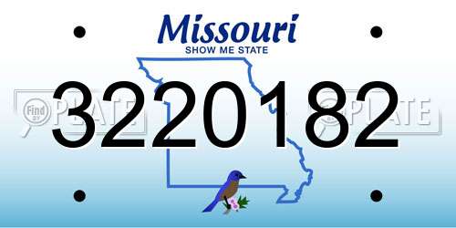 3220182 Missouri License Plate