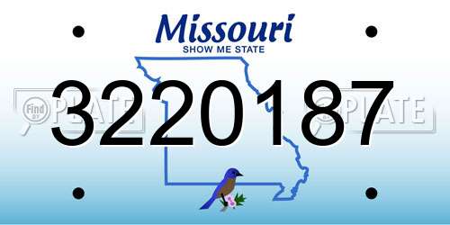 3220187 Missouri License Plate