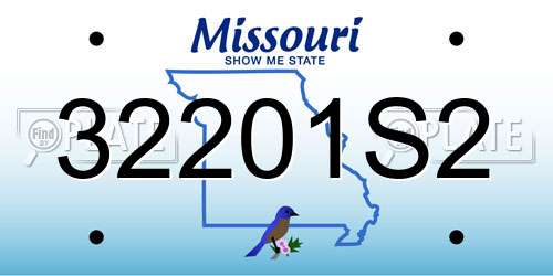 32201S2 Missouri License Plate