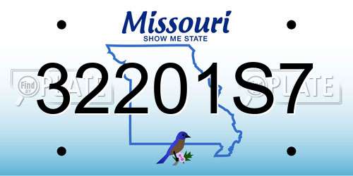 32201S7 Missouri License Plate