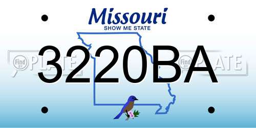 3220BA Missouri License Plate