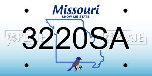 3220SA Missouri License Plate