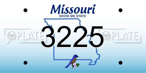 3225 Missouri License Plate