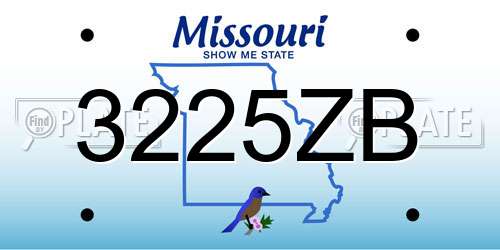 3225ZB Missouri License Plate