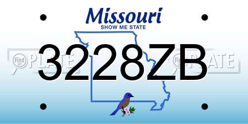 3228ZB Missouri License Plate