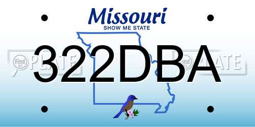 322DBA Missouri License Plate