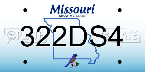 322DS4 Missouri License Plate