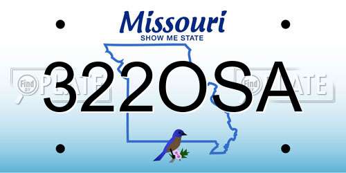 322OSA Missouri License Plate