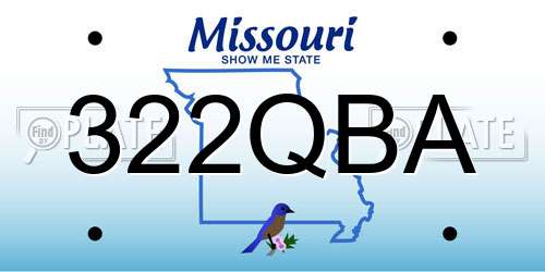322QBA Missouri License Plate