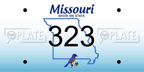 323 Missouri License Plate
