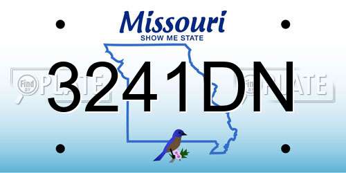 3241DN Missouri License Plate