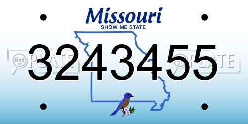 3243455 Missouri License Plate