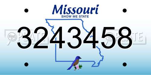 3243458 Missouri License Plate