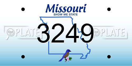3249 Missouri License Plate